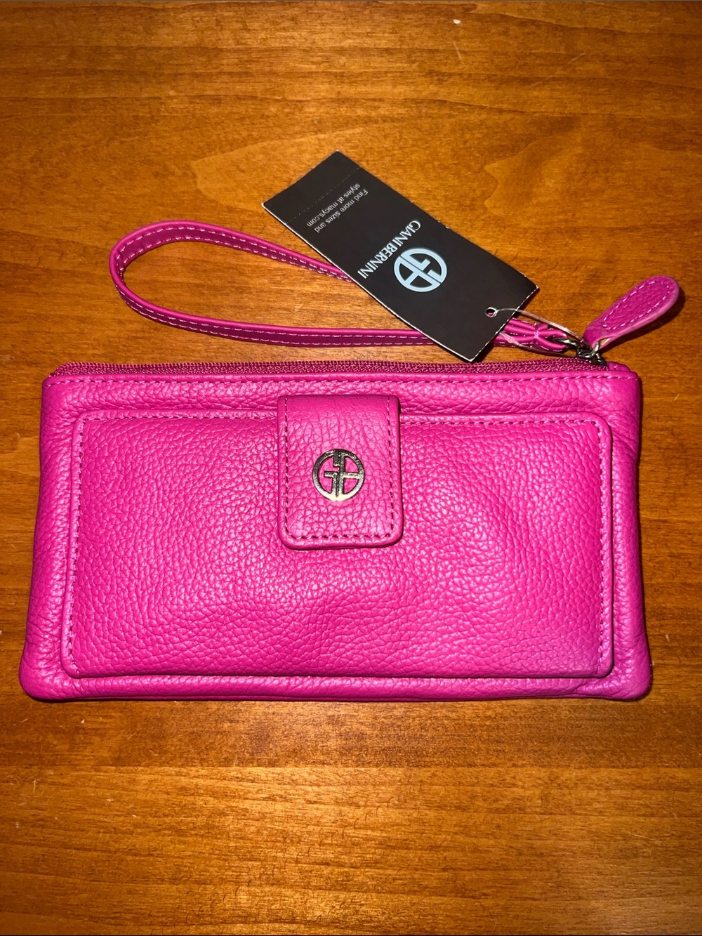 Giani Bernini Hot Pink Genuine Leather Wallet Wristlet
